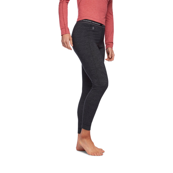 black diamond Women's Solution 150 Merino Baselayer Full Length Bottom Black