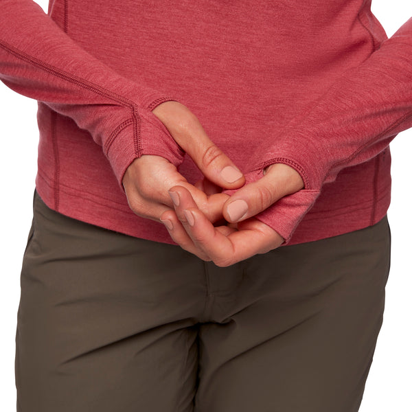 Black Diamond Women's Solution 150 Merino Quarter Zip Hoody Wild Rose