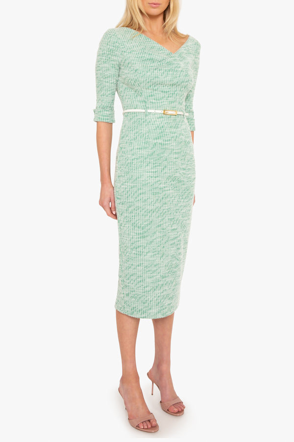 Black Halo 3/4 Slv Jackie O Midi Prestigious Pine