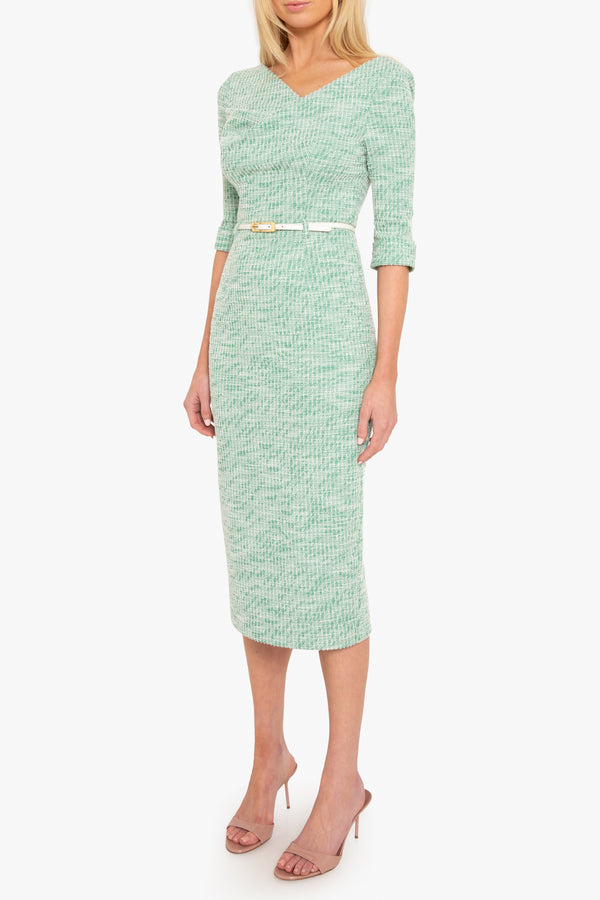 Black Halo 3/4 Slv Jackie O Midi Prestigious Pine