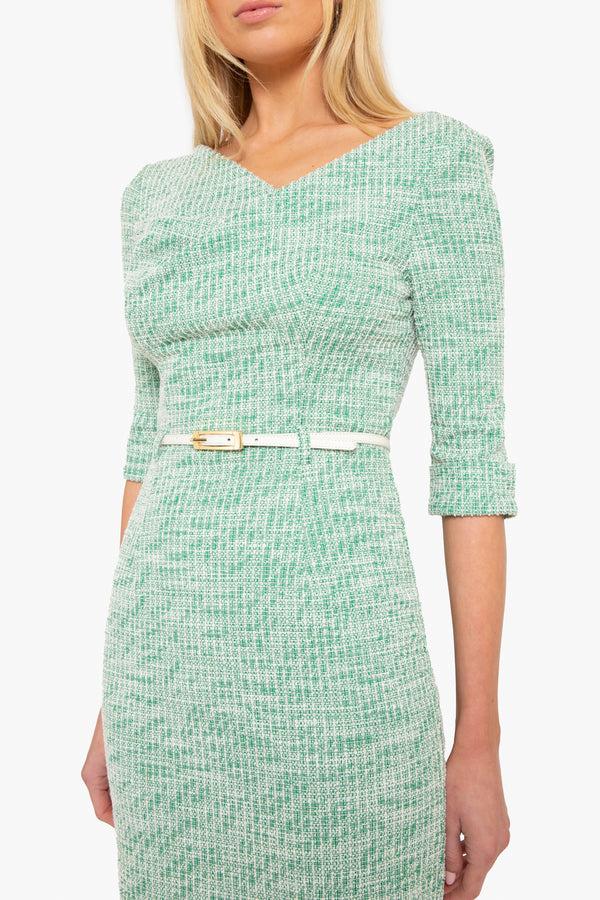 Black Halo 3/4 Slv Jackie O Midi Prestigious Pine