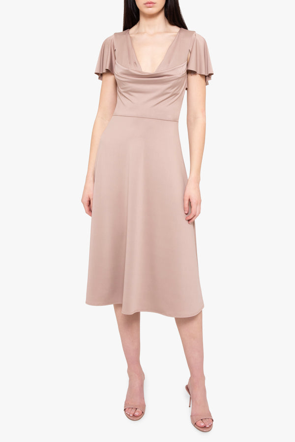 Black Halo Anabela Midi Dress Desert Sand