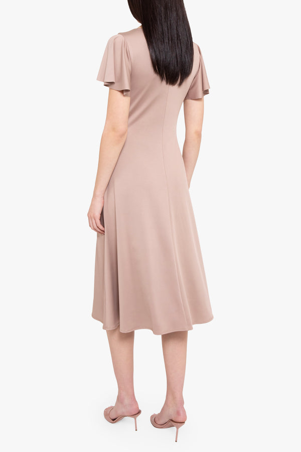 Black Halo Anabela Midi Dress Desert Sand