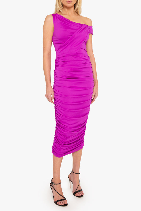 Black Halo Arlott Midi Dress Berry Plum
