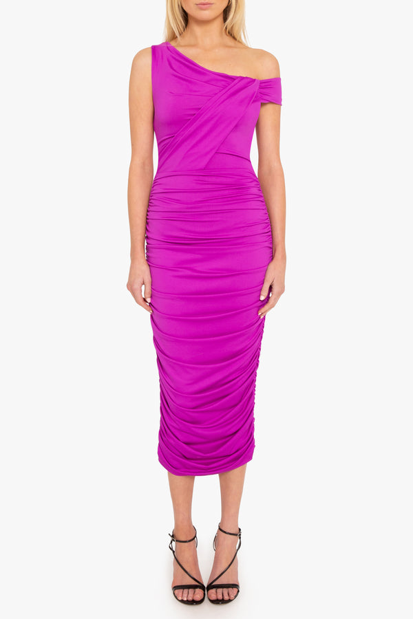 black halo Arlott Midi Dress Berry plum