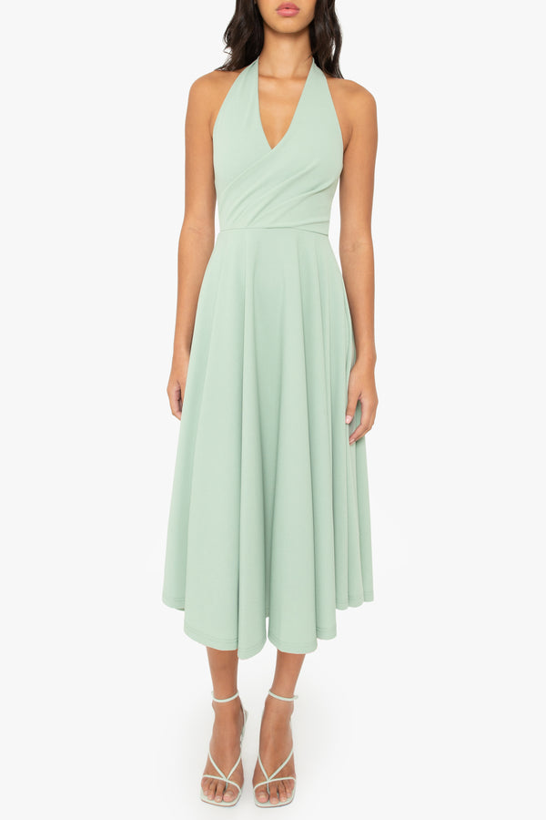 black halo Armin Midi Dress Pistachio