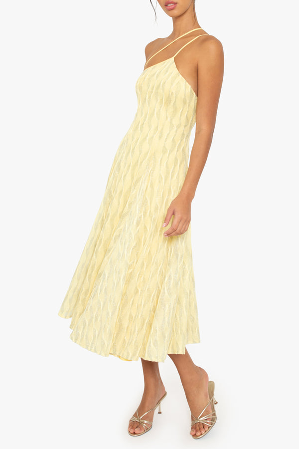 Black Halo Athena Midi Dress Sunlit Sparkle