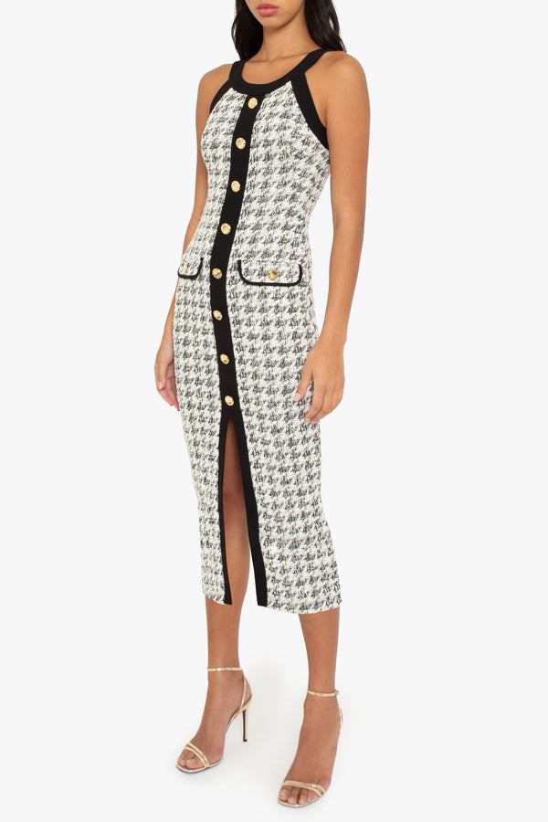 Black Halo Aura Midi Dress Classic Luxe