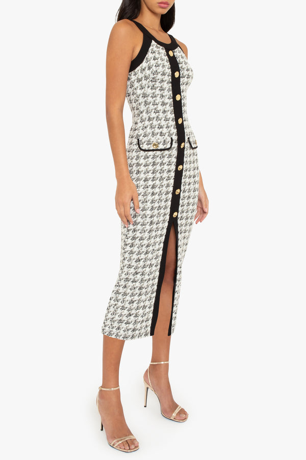 Black Halo Aura Midi Dress Classic Luxe