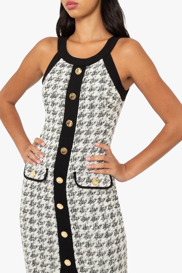 Black Halo Aura Midi Dress Classic Luxe