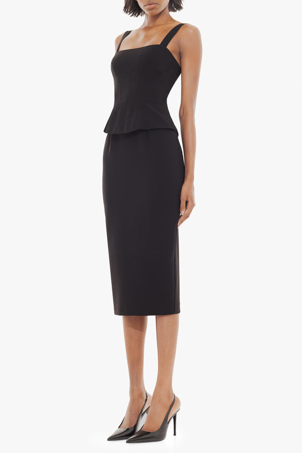 Black Halo Beverly Midi Dress Black