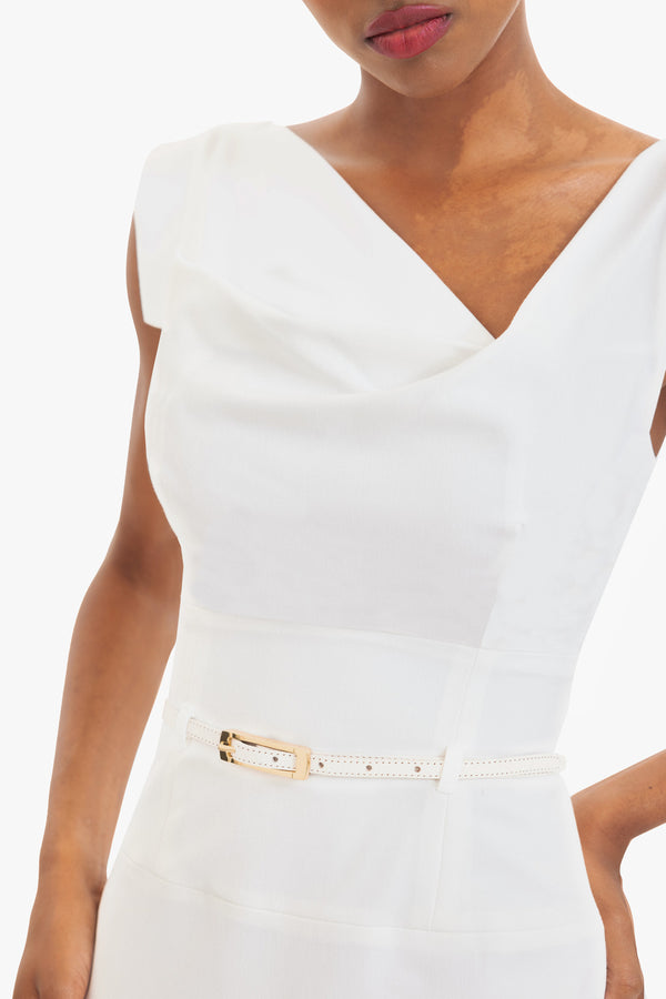 Black Halo Classic Jackie O Sheath Dress White