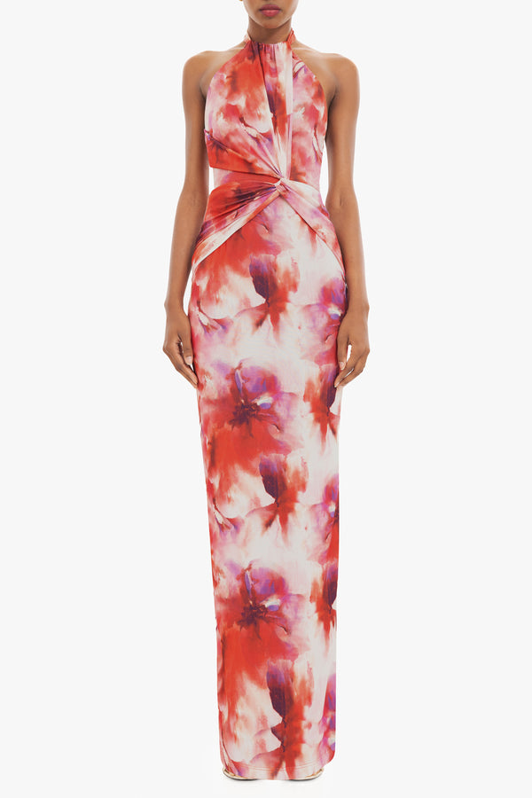 black halo Fina Gown Cerise Water Color