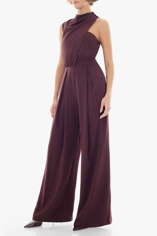 Black Halo Floella Jumpsuit Oxblood