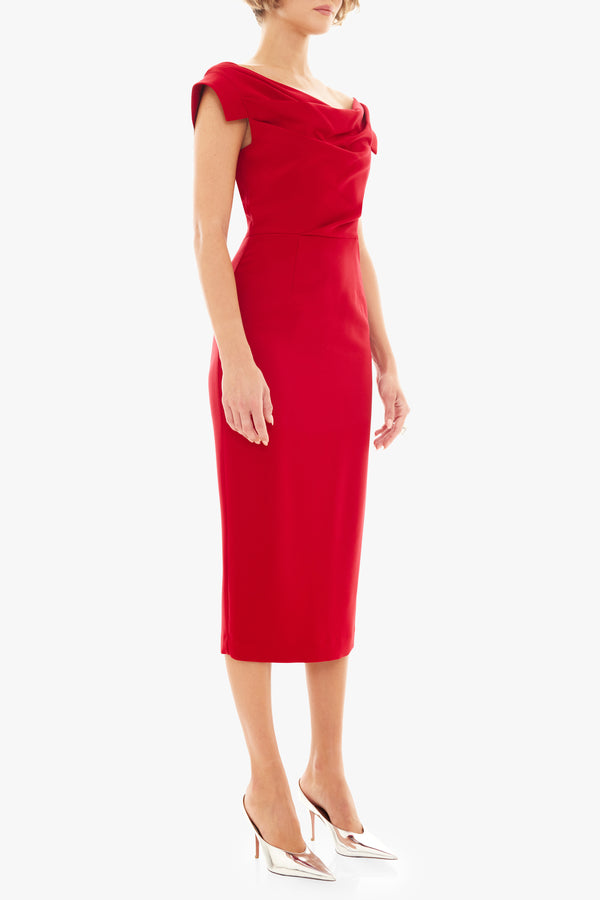 Black Halo Jacqueline Midi Dress Bonfire