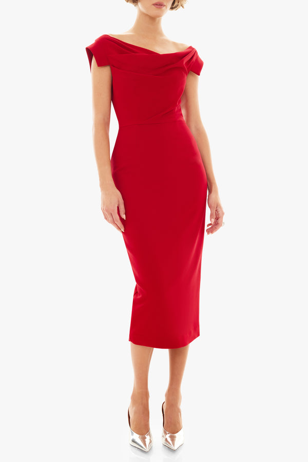 black halo Jacqueline Midi dress Bonfire