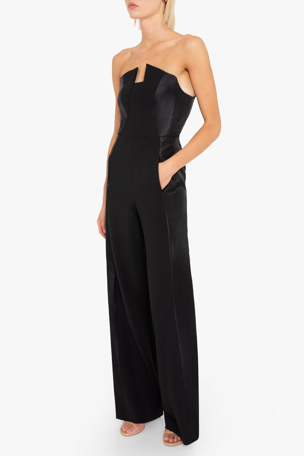 Black Halo Lena Color Block Jumpsuit Black-Black