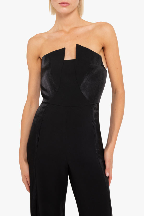 Black Halo Lena Color Block Jumpsuit Black-Black