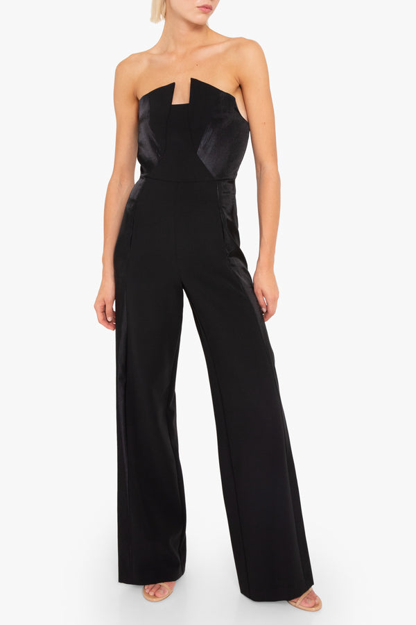 black halo Lena Color Block Jumpsuit Black-Black