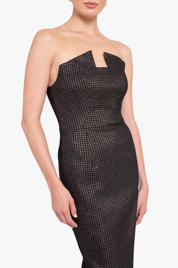 Black Halo Lena Sheath Deluxe Houndstooth