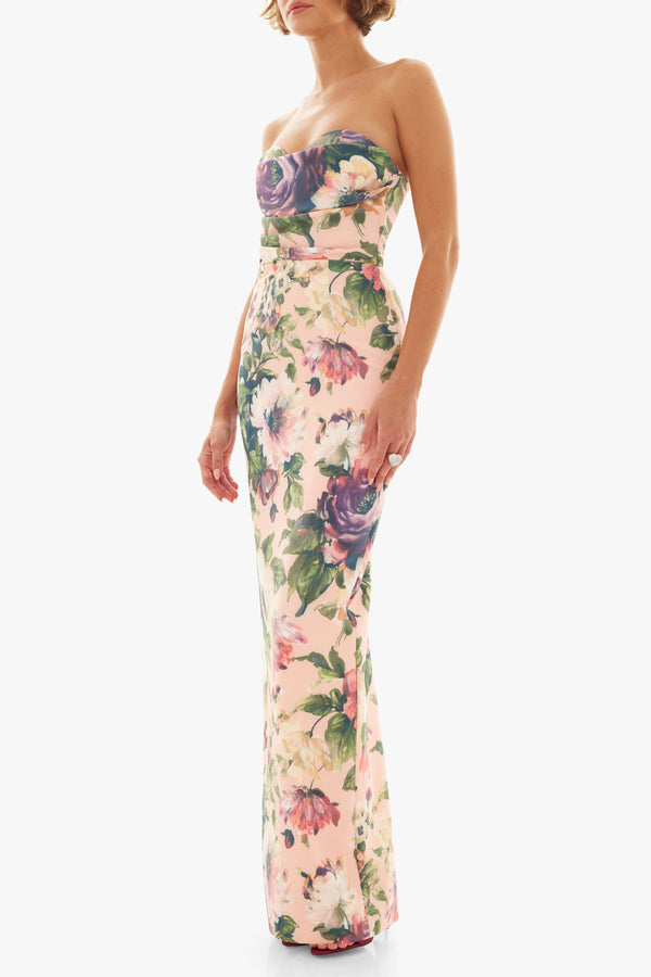 Black Halo Leonora Gown Apricot Carnations