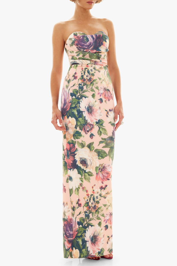 Black Halo Leonora Gown Apricot Carnations