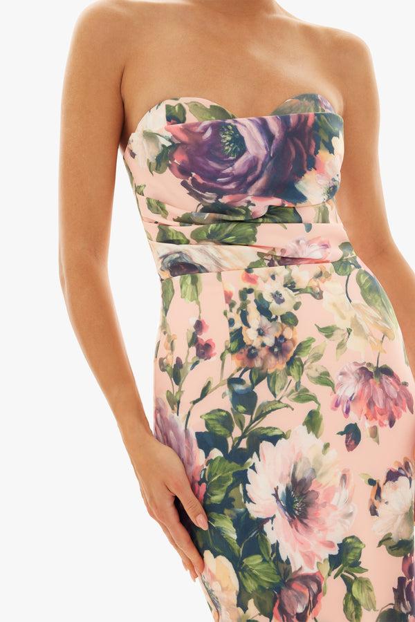 Black Halo Leonora Gown Apricot Carnations