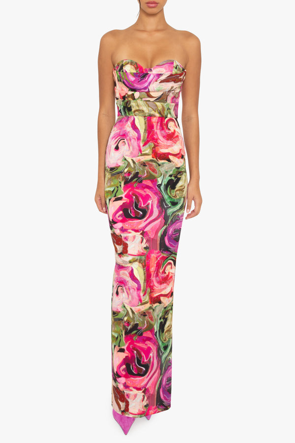 black halo Leonora Gown Floral Flow