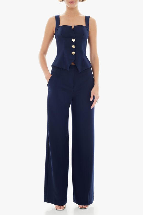 Black Halo Lucian 2pc Jumpsuit Navy