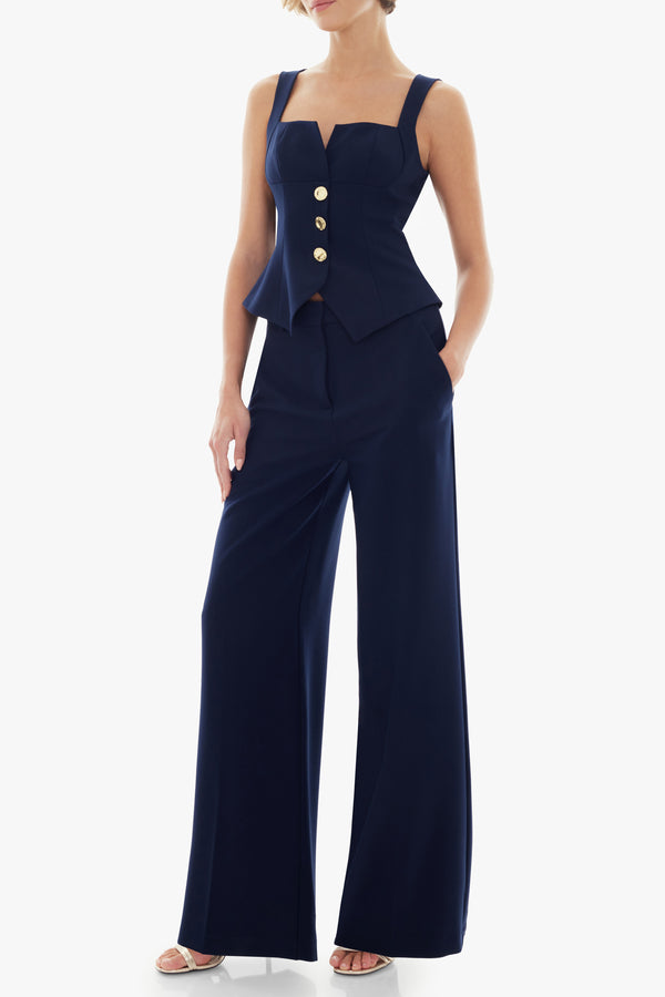 Black Halo Lucian 2pc Jumpsuit Navy