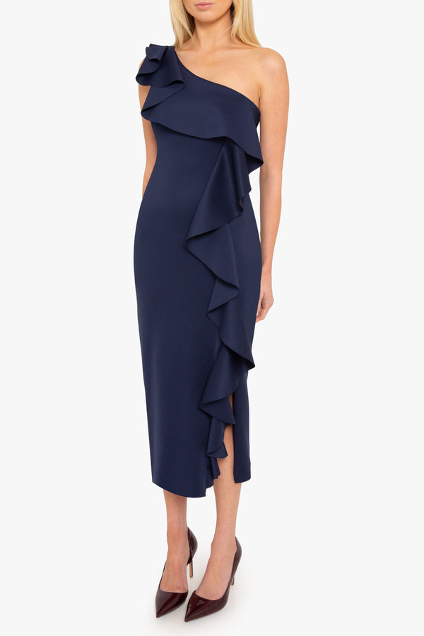 Black Halo Maris Cocktail Midi Dress Pacific Blue