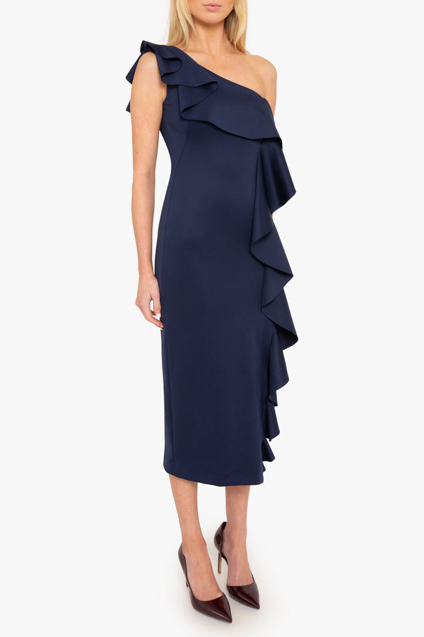 Black Halo Maris Cocktail Midi Dress Pacific Blue