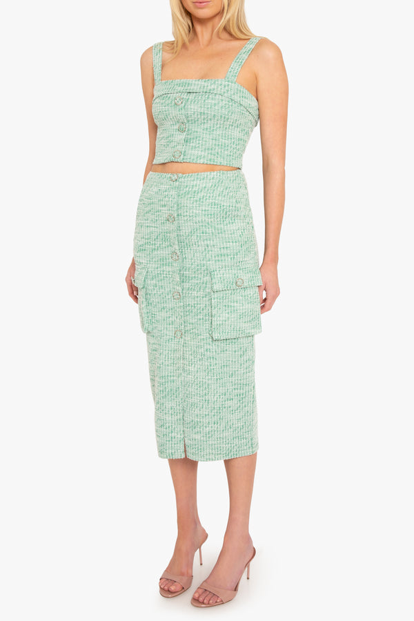 black halo Roland 2pc Midi Dress Prestigious Pine