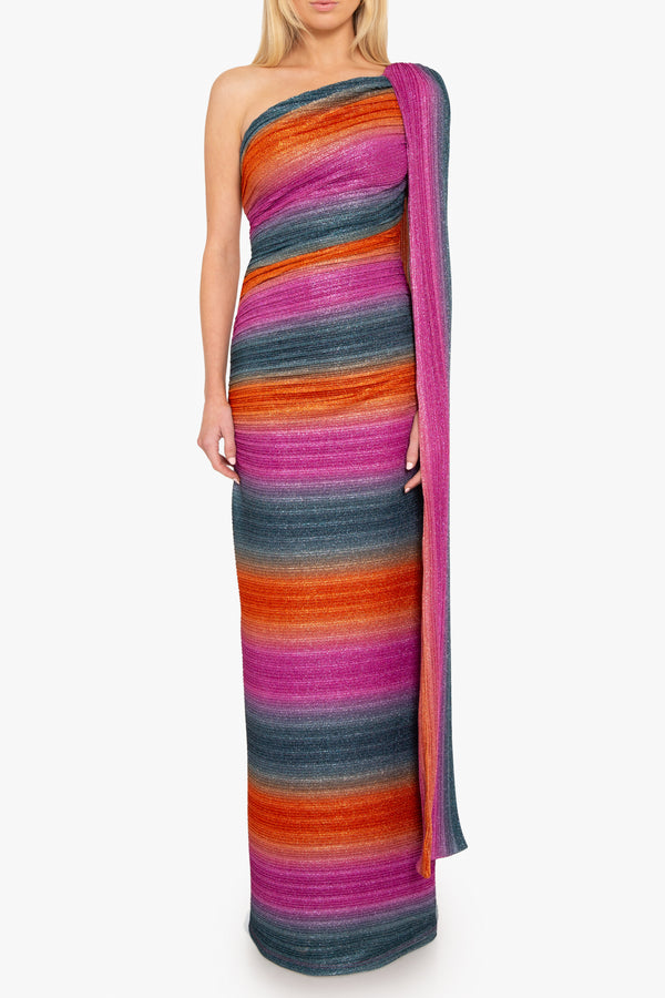 Black Halo Vella Gown Pleated Hues