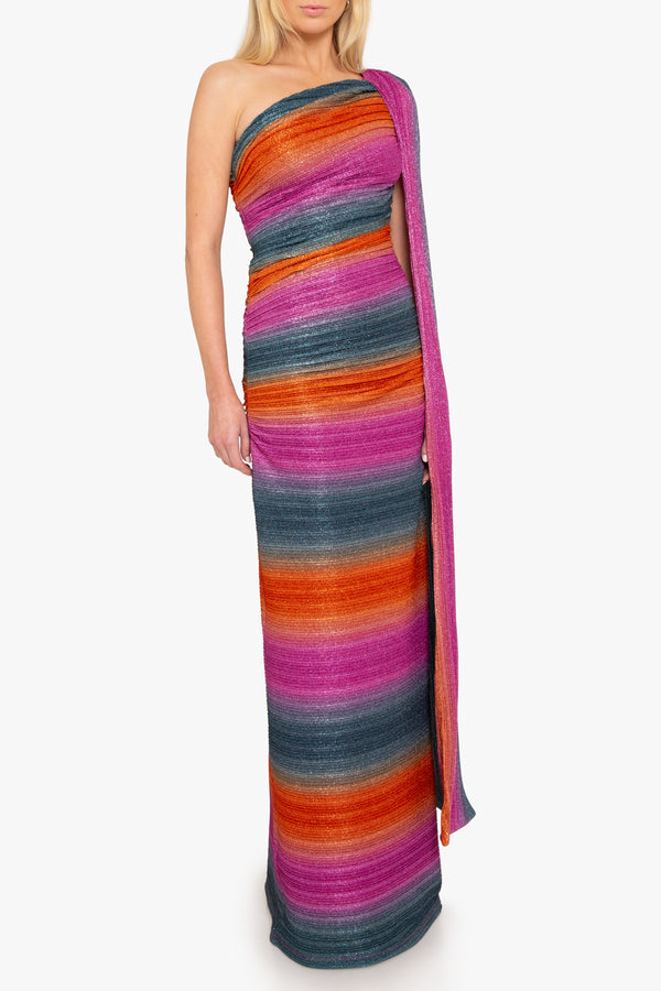 Black Halo Vella Gown Pleated Hues