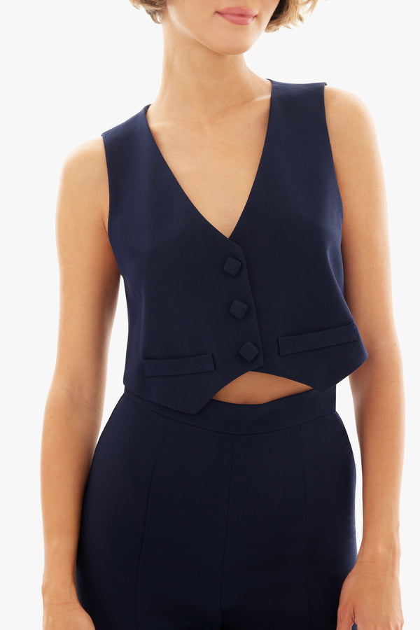 Black Halo Vestra 2pc Jumpsuit Navy