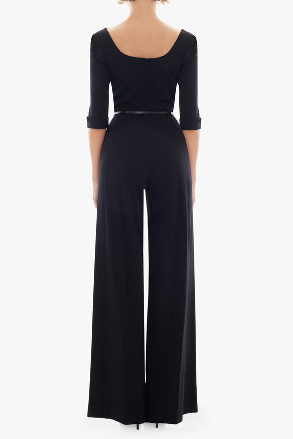 Black Halo Classic 3/4 Sleeve Jackie O Jumpsuit Black