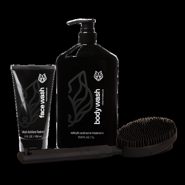 black wolf Body + Face Acne System