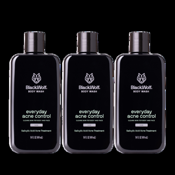 black wolf Charcoal Body Wash - 3-Pack