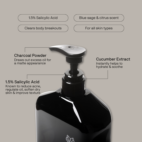 Black Wolf Charcoal Body Wash Liter