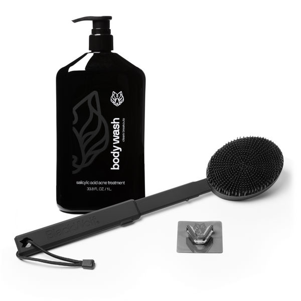 black wolf Charcoal Body Wash + Sonic Scrubber