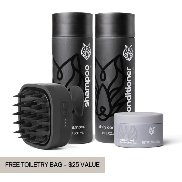 black wolf Sonic Scalp Cleanse + Style System