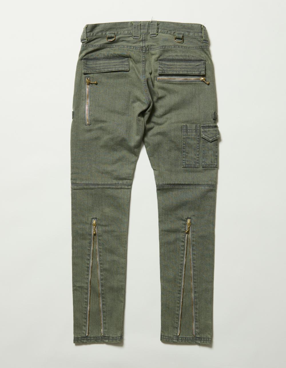 Blackmeans 11oz Denim Stretch Slim Pants W/ Zippers’ Detail (bleach Processing)