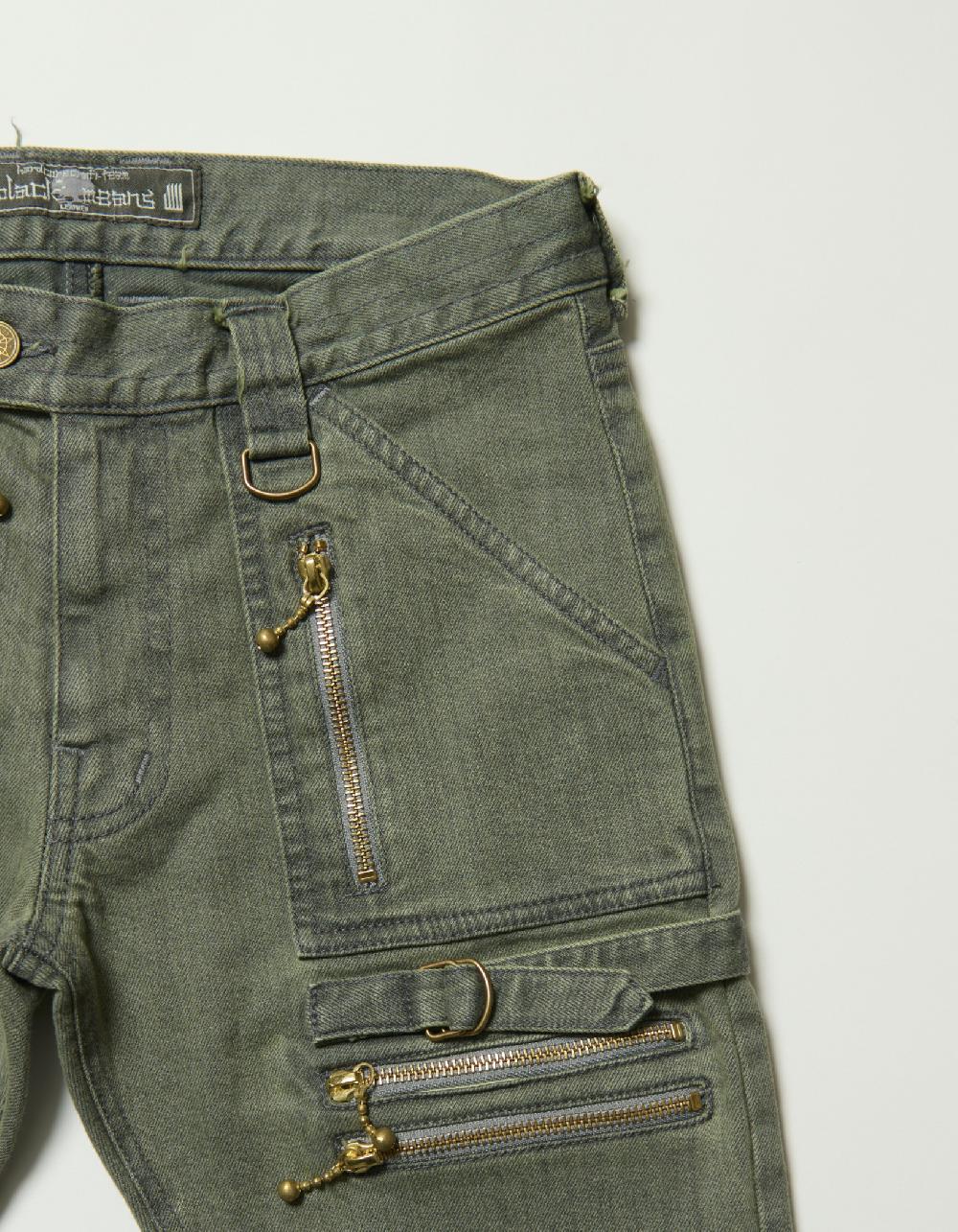 Blackmeans 11oz Denim Stretch Slim Pants W/ Zippers’ Detail (bleach Processing)