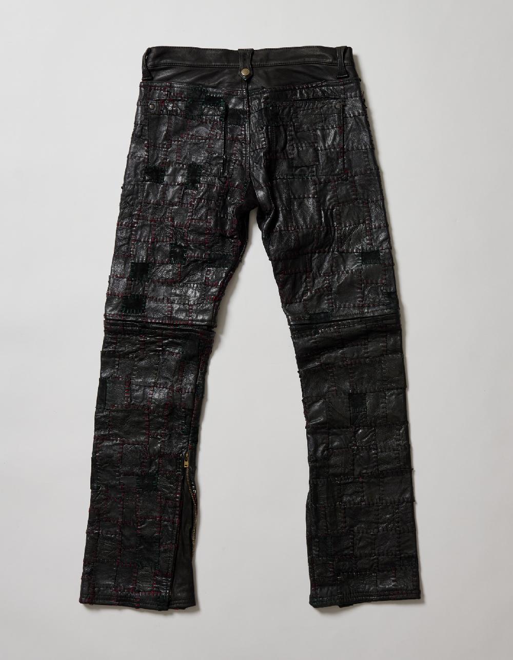 Blackmeans “BORO Leather Patch Work” Slim Pants