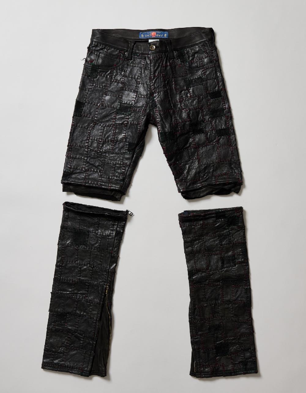 Blackmeans “BORO Leather Patch Work” Slim Pants