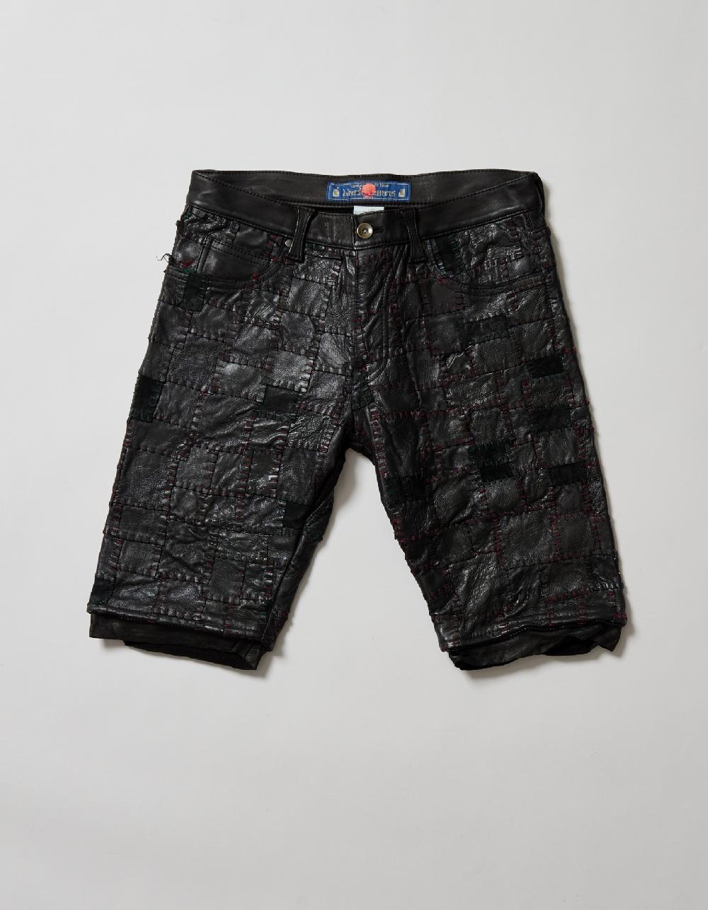 Blackmeans “BORO Leather Patch Work” Slim Pants