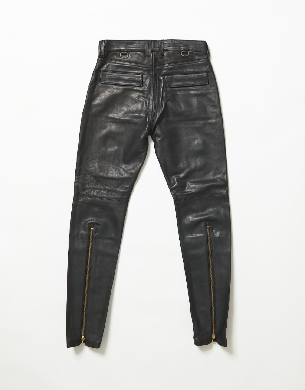 Blackmeans Cow Leather Slim Pants