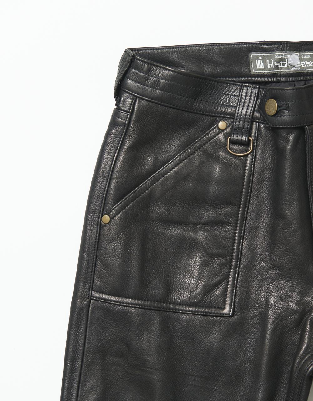 Blackmeans Cow Leather Slim Pants