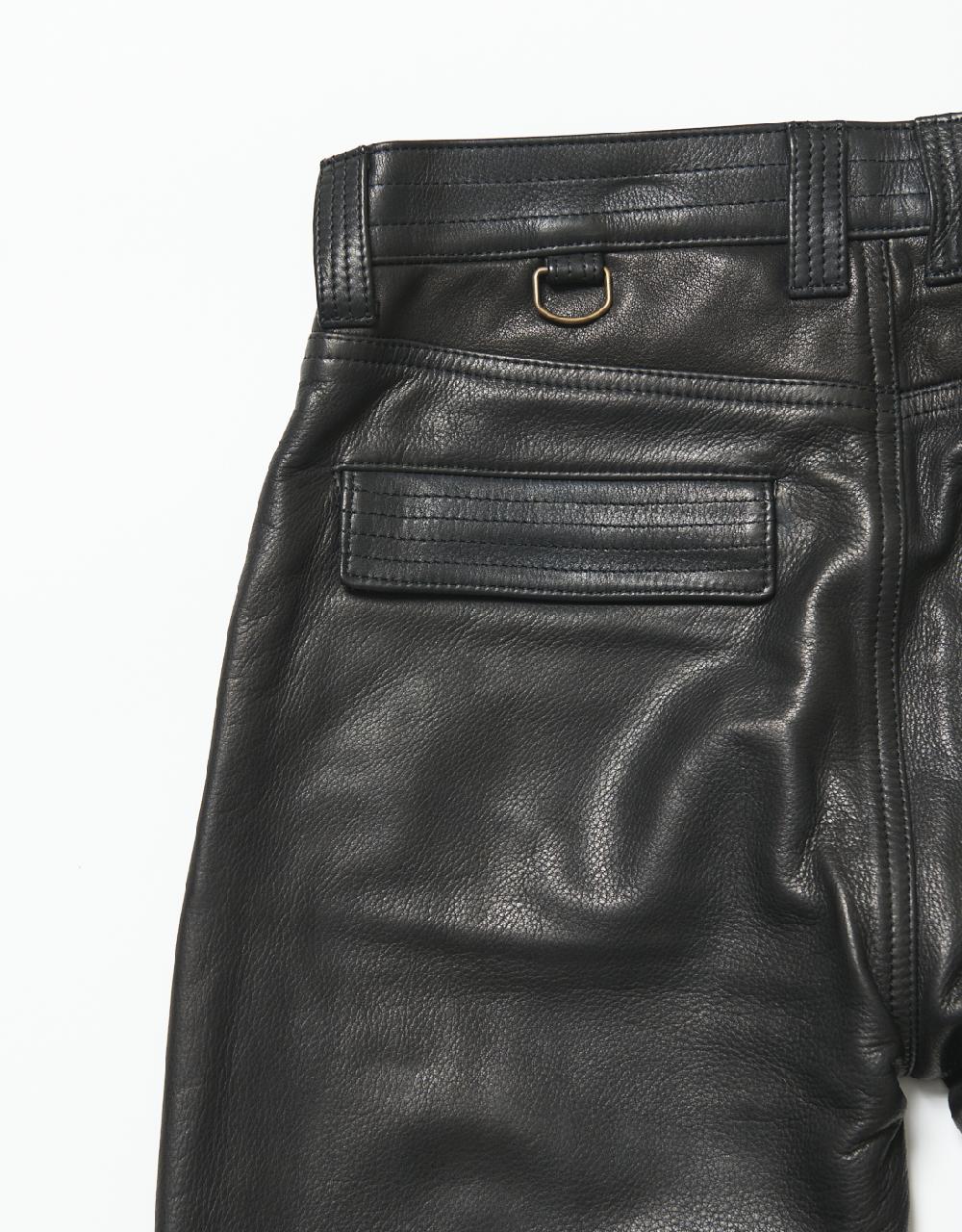 Blackmeans Cow Leather Slim Pants